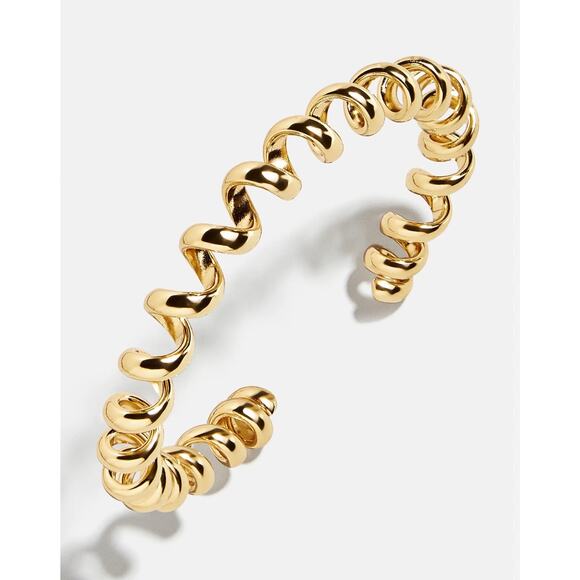 New Baublebar 18k Gold Cece Cuff Bracelet Spirals Stacking Minimalist - Picture 2 of 7